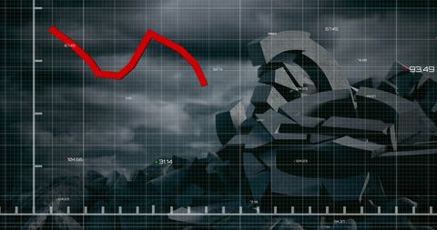 Crumbling Euro Symbol with Stock Market Data Overlay - Download Free Stock Images Pikwizard.com