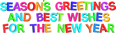 Colorful New Year Greetings on Transparent Background