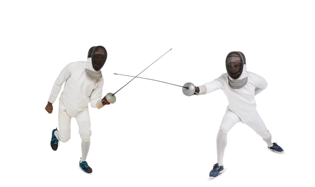 Two Swordsmen Engaging in Combat on Transparent Background - Download Free Stock Videos Pikwizard.com