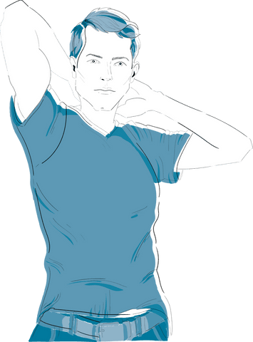 transparent illustration of man posing with hands behind head - Download Free Stock Videos Pikwizard.com