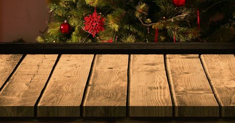 Christmas Tree and Wooden Plank Holiday Background - Download Free Stock Images Pikwizard.com