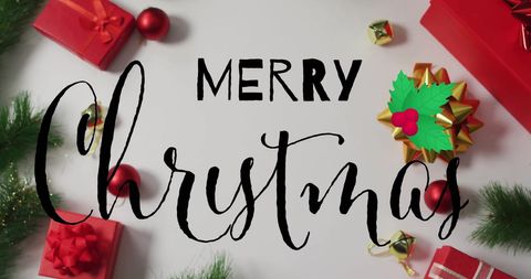 Festive Merry Christmas Greeting with Enthusiastic Decor