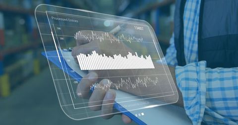 Warehouse Worker Using Digital Interface for Data Management - Download Free Stock Images Pikwizard.com