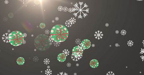 Festive Snowflakes and Gifts Under Gentle Sunlight