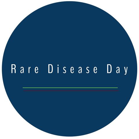 rare disease day awareness emblem on blue background - Download Free Stock Templates Pikwizard.com