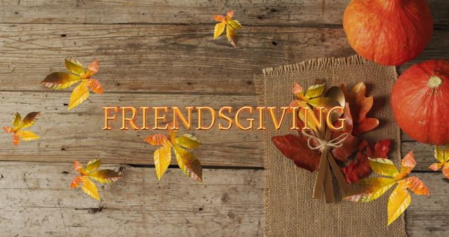 Friendsgiving Celebration Setup with Autumn Elements - Download Free Stock Images Pikwizard.com