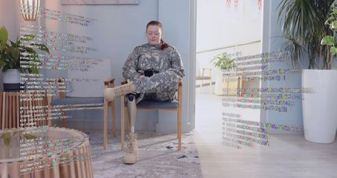 Resilient Soldier with Prosthetic Leg Navigating Digital World
