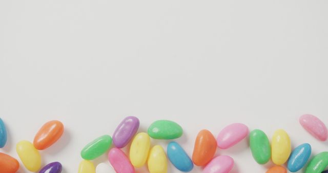 Colorful Jelly Beans on White Background With Copy Space - Download Free Stock Images Pikwizard.com