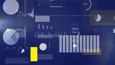 Animated Statistical Data Processing Diagrams Illustration