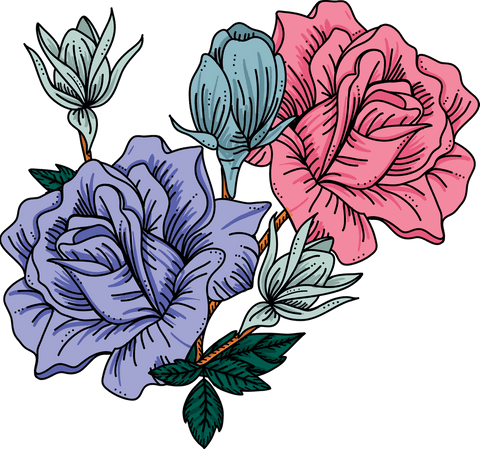 Vibrant Floral Arrangement on Transparent Background