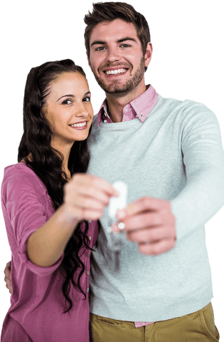 gleeful couple holding house keys symbolizing new beginnings - Download Free Stock Videos Pikwizard.com