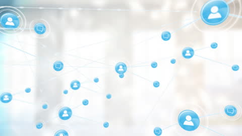 Digital Connections Network with Chat and User Icons