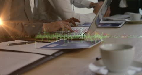 Technology-Driven Team Collaborating with Laptop and Business Documents