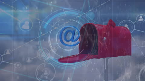 Digital Networking with Email and Mailbox Iconography