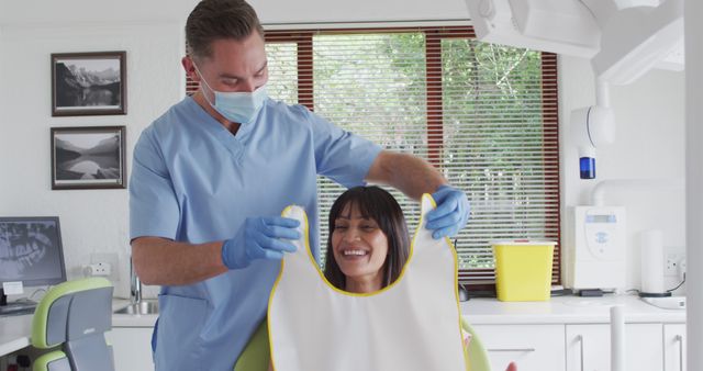 Dentist Preparing Female Patient for X-ray in Modern Dental Clinic - Download Free Stock Images Pikwizard.com