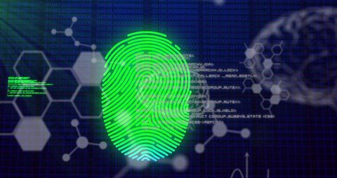 Futuristic Digital Fingerprint Security Concept with Coding - Download Free Stock Images Pikwizard.com