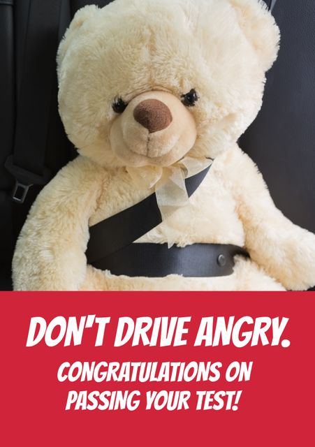 Teddy Bear Buckled Up in Car, Promoting Safe Driving Habits - Download Free Stock Templates Pikwizard.com