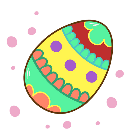 Colorful Festive Egg with Pattern and Confetti on Transparent Background - Download Free Stock Videos Pikwizard.com