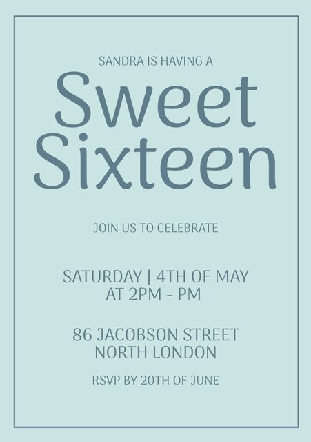 Minimalist Sweet Sixteen Invitation with Elegant Typography - Download Free Stock Videos Pikwizard.com