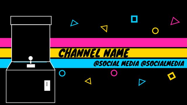 Retro Arcade Banner Template for Gaming Channels and Nostalgia Content - Download Free Stock Templates Pikwizard.com