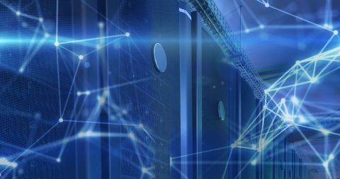 Futuristic Global Network in a Server Room - Download Free Stock Images Pikwizard.com