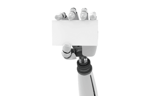 robotic hand holding blank transparent card for ai innovation concept - Download Free Stock Videos Pikwizard.com