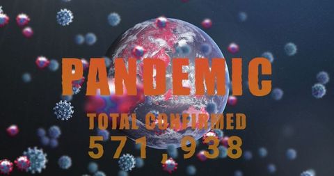 Digital Earth with Pandemic Visual and Virus Particles