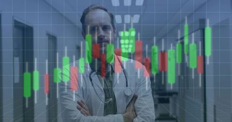 Healthcare Professional Analyzing Medical Data Overlay