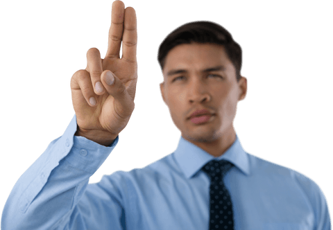 Businessman Interacting with Transparent Future Interface - Download Free Stock Videos Pikwizard.com