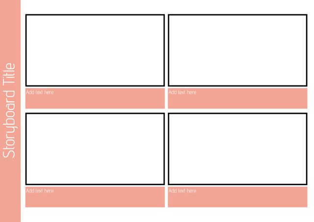 Storyboard Template with Four Panels for Visual and Textual Content Organization - Download Free Stock Templates Pikwizard.com