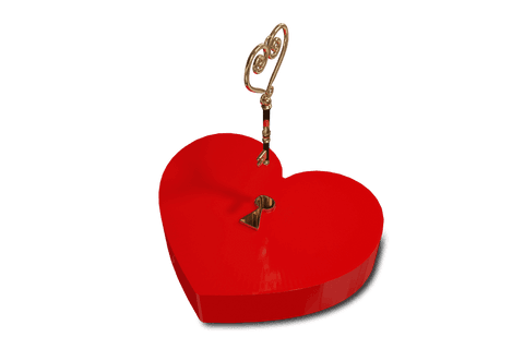 Red Heart with Gold Key Transparent Background Illustration - Download Free Stock Videos Pikwizard.com