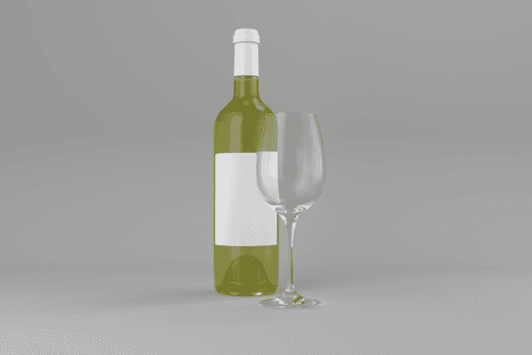 transparent wine bottle and glass duo on neutral background - Download Free Stock Videos Pikwizard.com