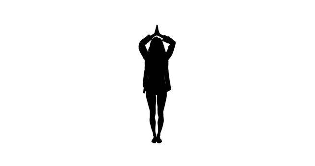 Woman in Tree Pose Practicing Yoga Silhouette on White Background - Download Free Stock Images Pikwizard.com