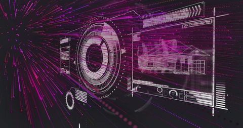 Futuristic HUD User Interface in Digital Cyberspace Environment