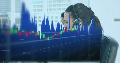 Business People Analyzing Financial Data with Stock Graphs