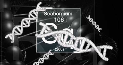 seaborgium element encoded with dna sequences on black background - Download Free Stock Images Pikwizard.com