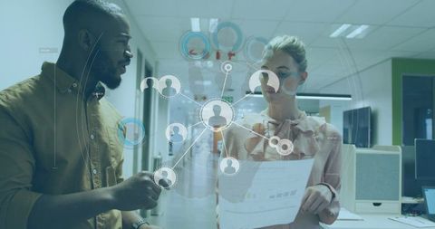 Collaborating over network diagram with augmented reality overlay in modern team workspace