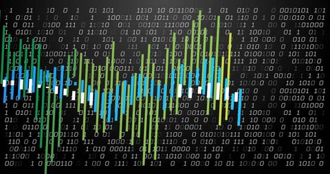 Binary Code with Colorful Bar Graph for Data Analysis - Download Free Stock Images Pikwizard.com