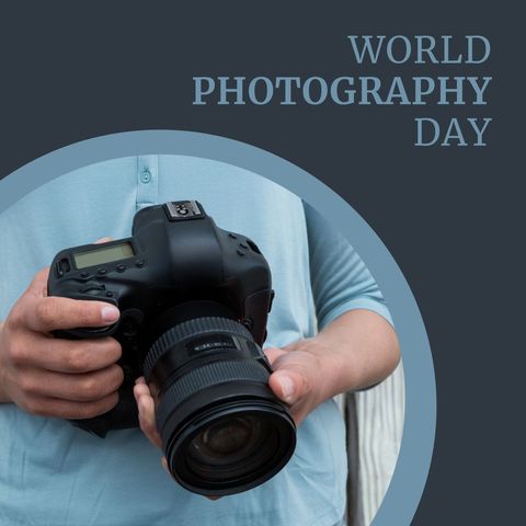 world photography day celebration concept with camera - Download Free Stock Templates Pikwizard.com