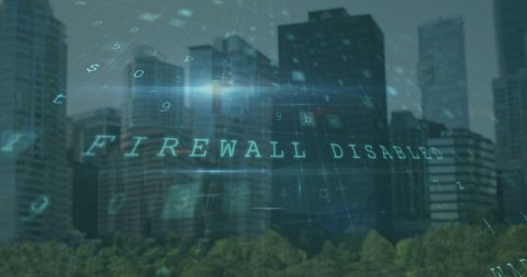 Digital Firewall Disabled Over Cityscape Concept - Download Free Stock Images Pikwizard.com