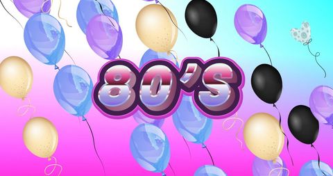 Retro 80s Party Theme Celebration with Colorful Balloons - Download Free Stock Images Pikwizard.com