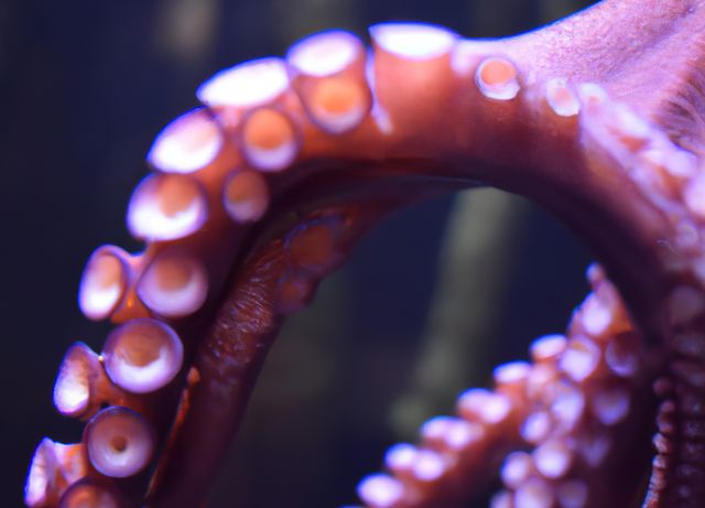 Close up of tentacles created using generative ai technology. Animals, wildlife and nature concept, digitally generated image.