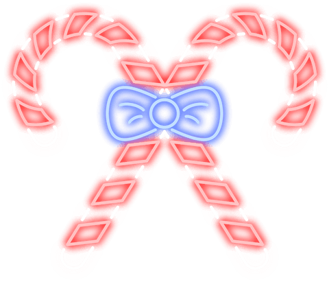 transparent neon blue ribbon on candy canes christmas art - Download Free Stock Videos Pikwizard.com