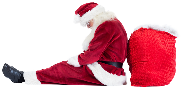 Santa Claus Sleeping Resting on Sack with Transparent Background - Download Free Stock Videos Pikwizard.com