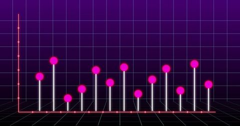 retro neon style financial graph on violet grid - Download Free Stock Images Pikwizard.com