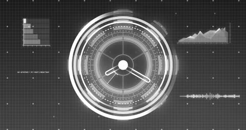 Futuristic Digital Interface and Data Processing Graphics