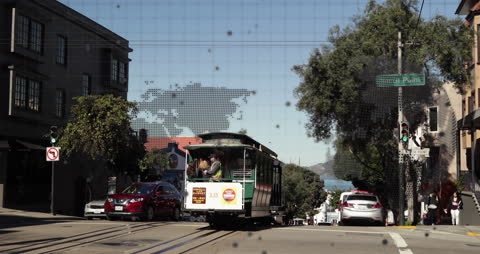 Digital Data Overlay on Urban City Street