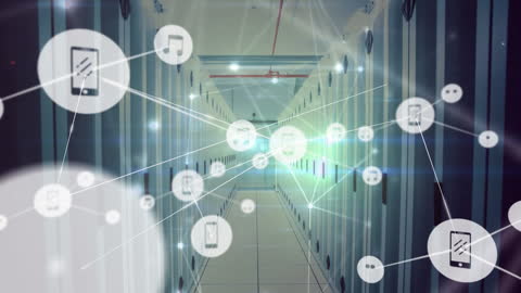 Digital Network and Communications in Modern Server Room