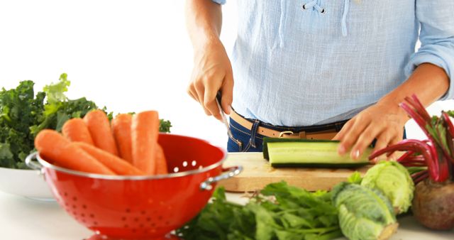 Preparing Fresh Vegetables for a Healthy Meal on Wooden Board - Download Free Stock Images Pikwizard.com