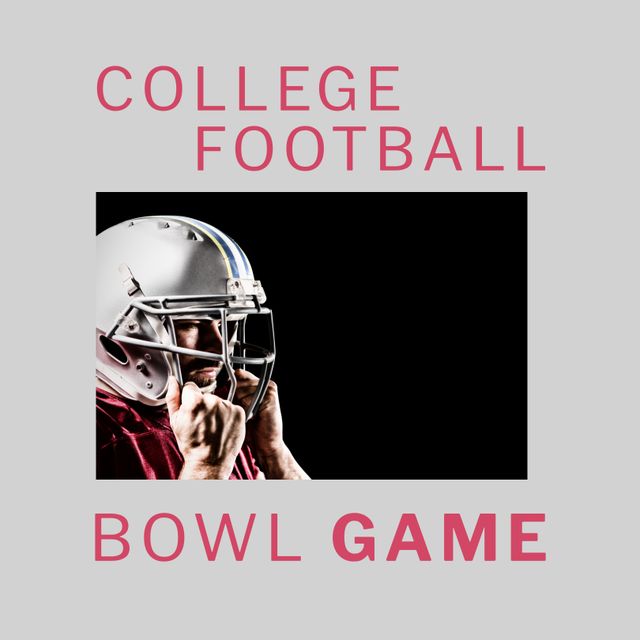 College Football Player Preparing for Bowl Game with Helmet - Download Free Stock Templates Pikwizard.com